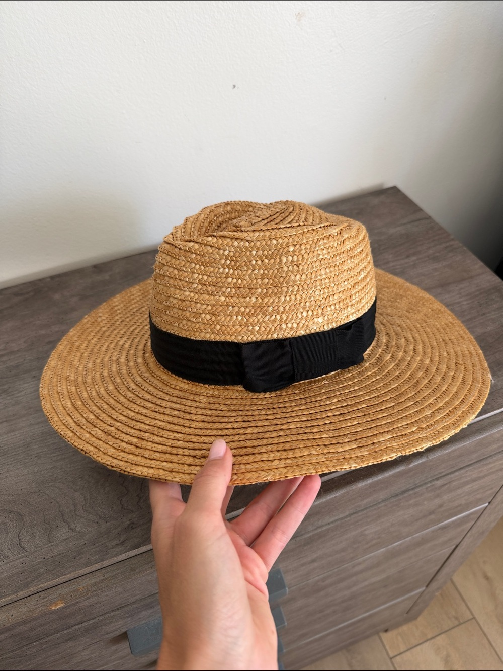 Brixton Tan Straw Sun Hat with Black Band